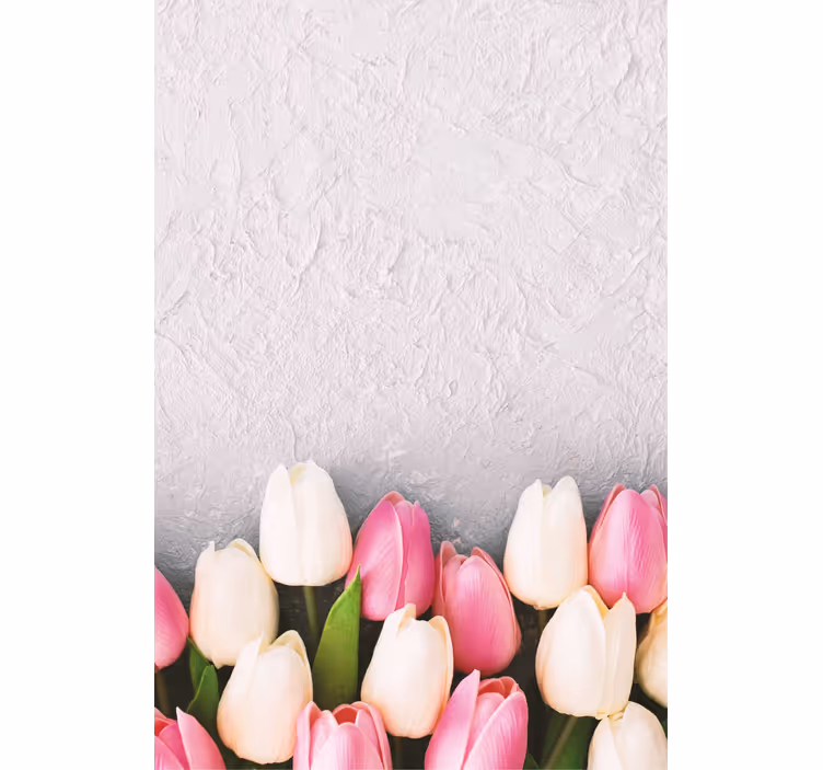 Tulipanblomstarrangement rullegardin blomster - Tenstickers