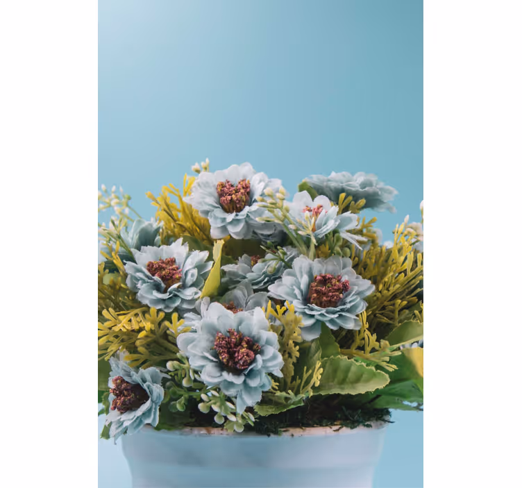 Babyblå blomster blomsterRullegardin - Tenstickers