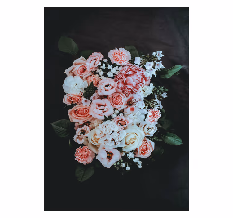 Blomstrende blomsterarrangement rullegardin blomster - Tenstickers