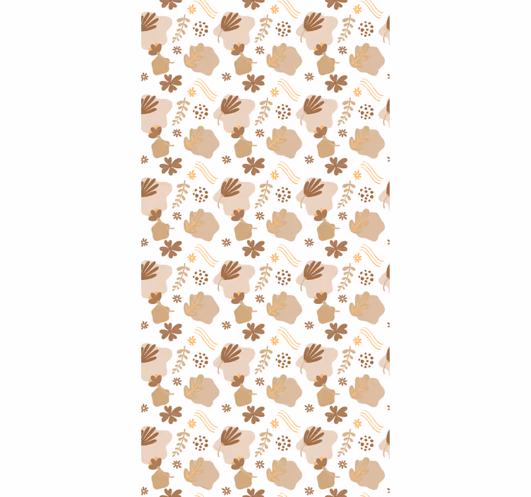 Organisk beige mønster rullegardin blomster - Tenstickers