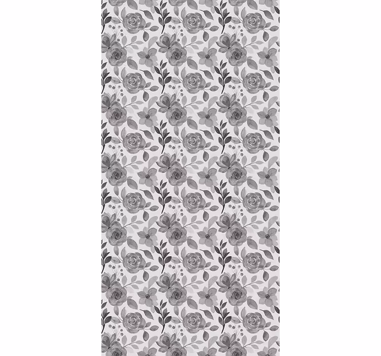 Rullegardin blomster elegante grå blomster - Tenstickers