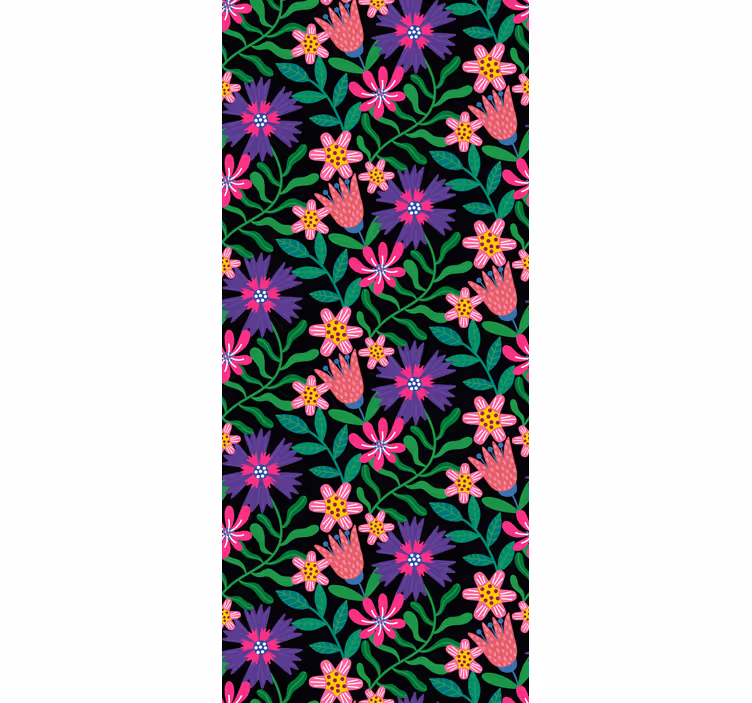 Floral harmoni design rullegardin blomster - Tenstickers