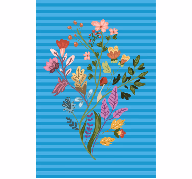 Botanisk arrangement rullegardin blomster - Tenstickers
