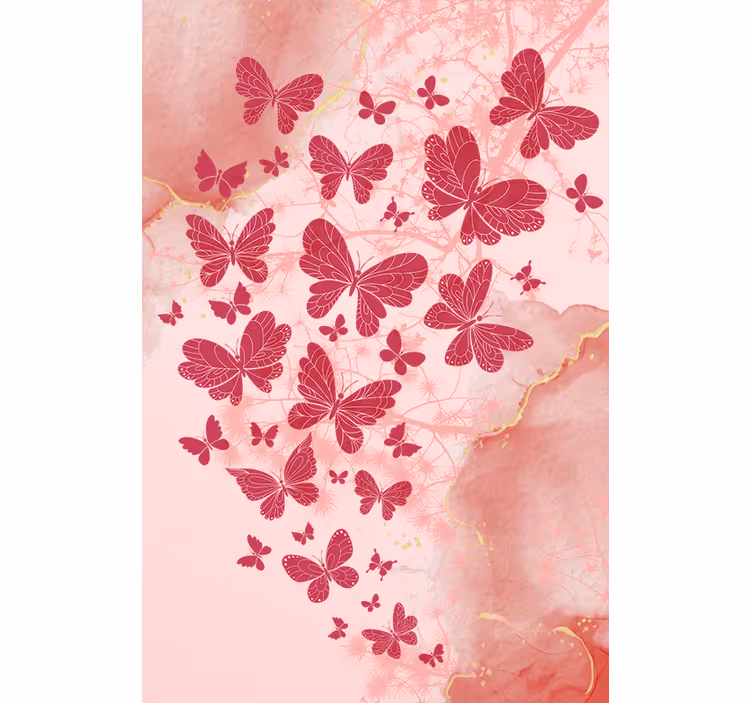 Elegante rosa sommerfugler sommerfuglRullegardin - Tenstickers