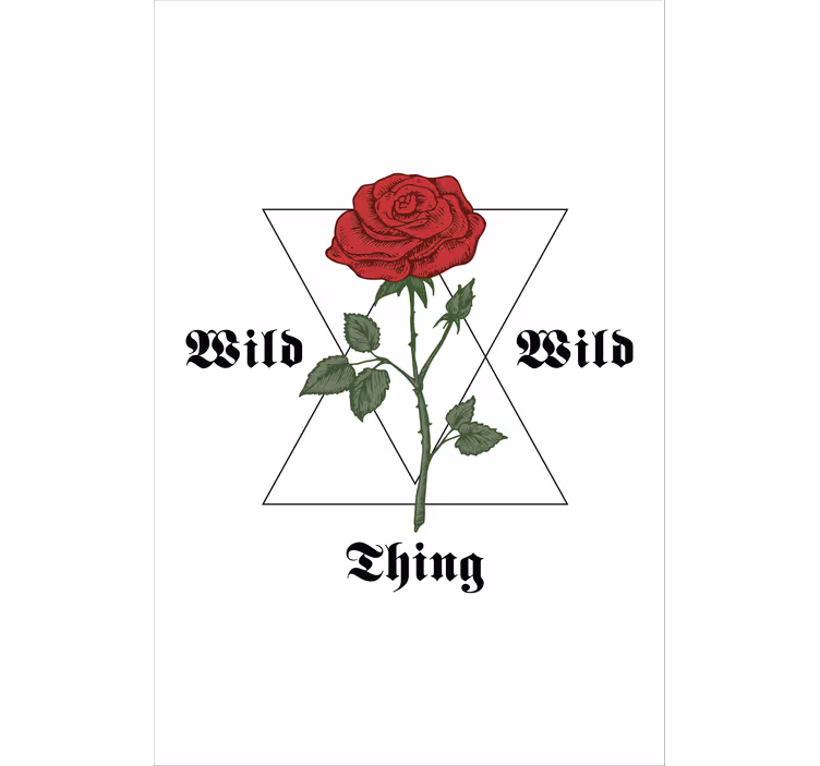 Rose med trekanter og tekstblomstegardin - Tenstickers