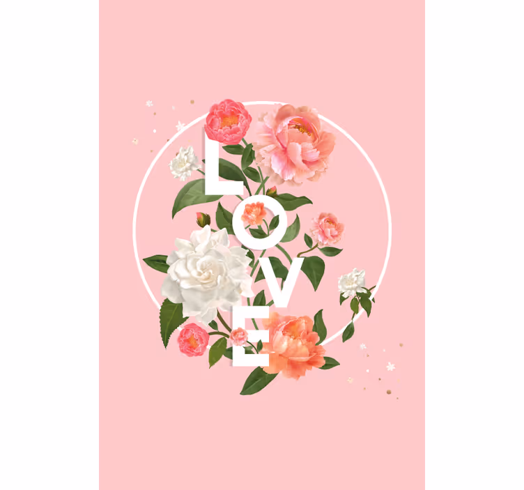 Elsker blomsterdesign rullegardin romantisk - Tenstickers