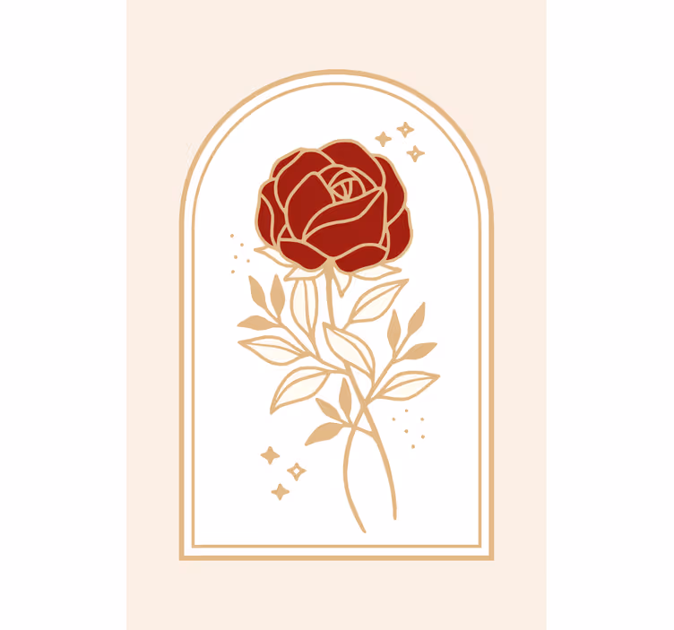 Beige buet rose rullegardin elegant - Tenstickers