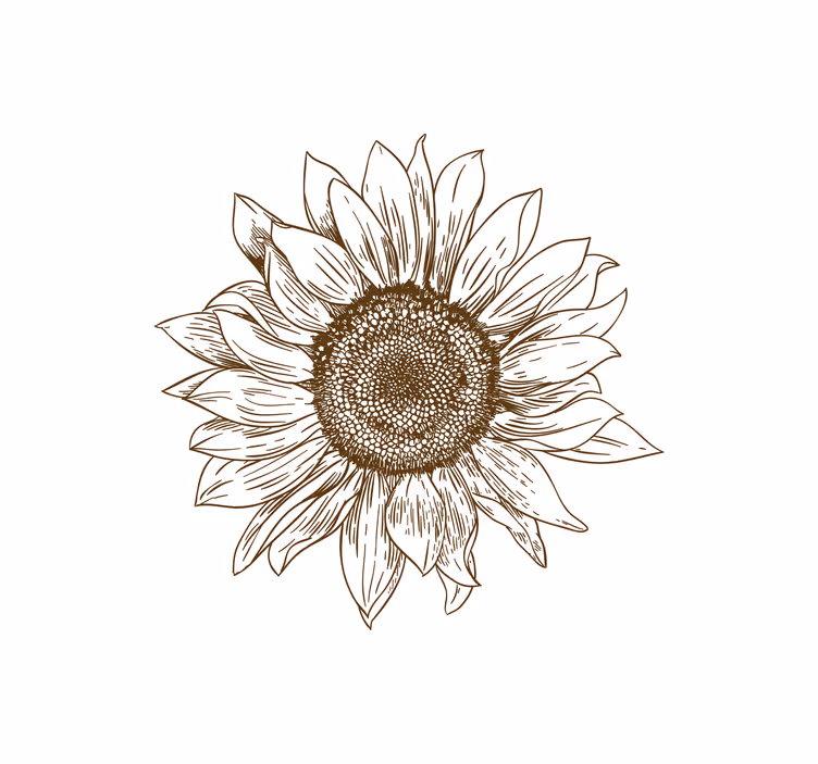 Solsikkedesign rullegardin blomster - Tenstickers