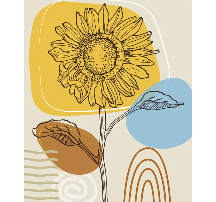 Blomst plante illustrasjon blomst rullegardin - Tenstickers