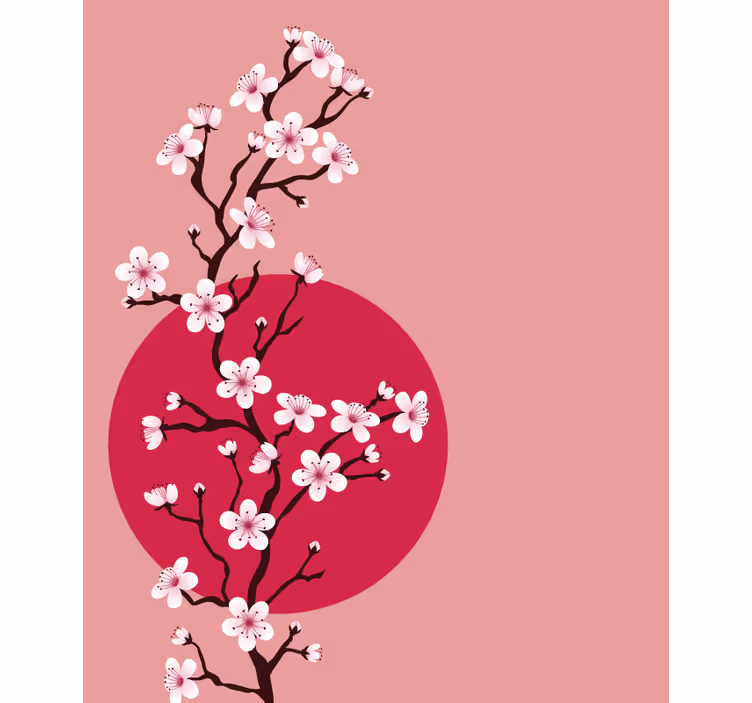 Sakura blomst stilk rullegardin blomster - Tenstickers