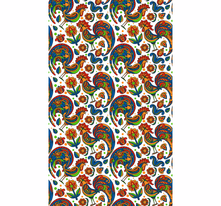 Fargerike haner rullegardin dyr - Tenstickers