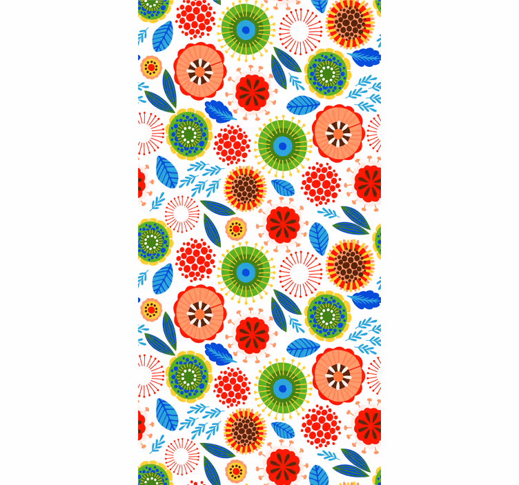 Flerfarget polsk blomsterRullegardin - Tenstickers