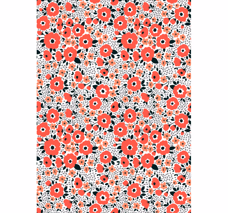 Sjarmerende valpemønster rullegardin blomster - Tenstickers