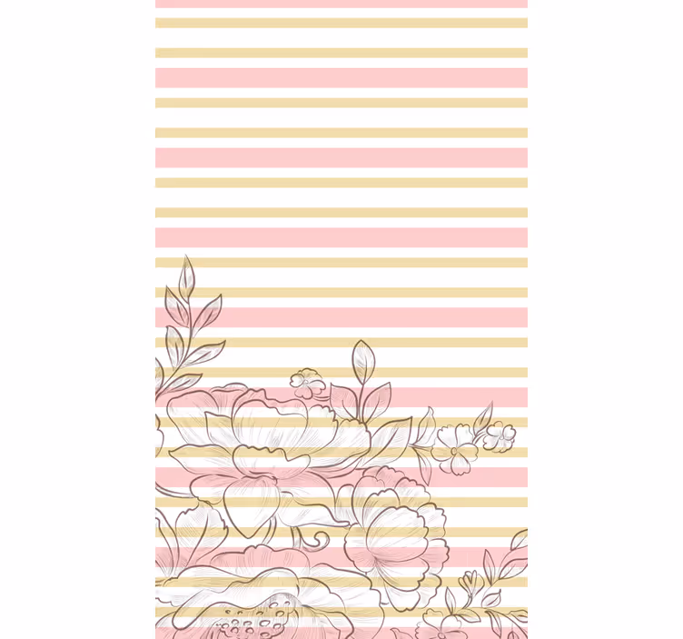 Bleke blomsterstriper rullegardin blomster - Tenstickers