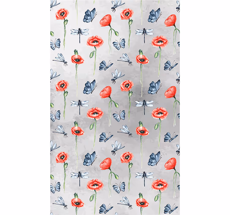 Valper og insekter rullegardin blomster - Tenstickers