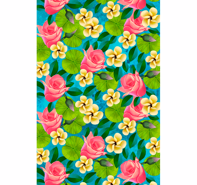 Fargerike blomster og planteRullegardin - Tenstickers