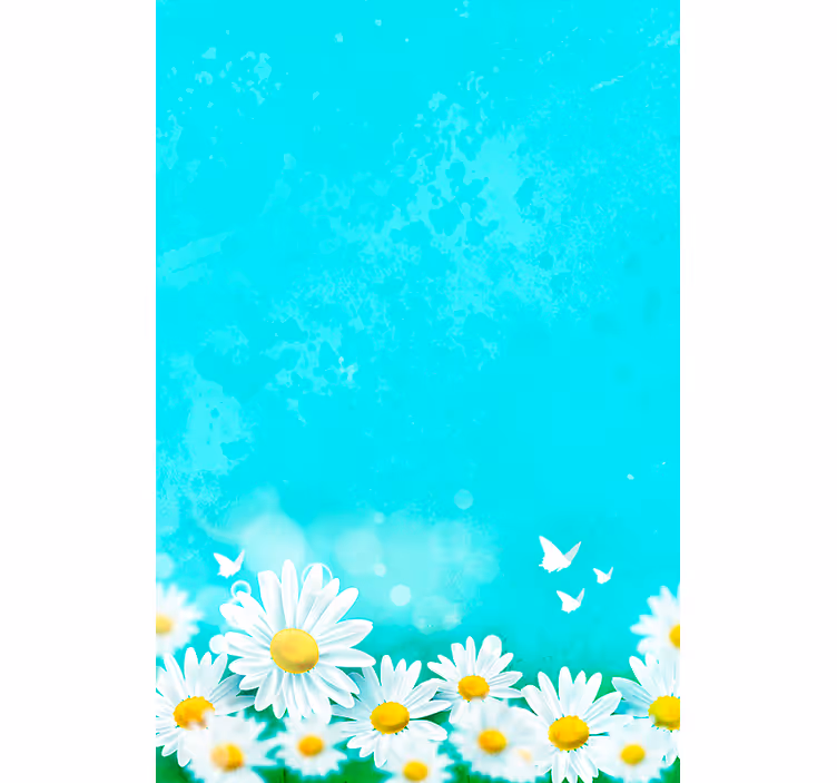 Små margarita blomster og planteRullegardin - Tenstickers