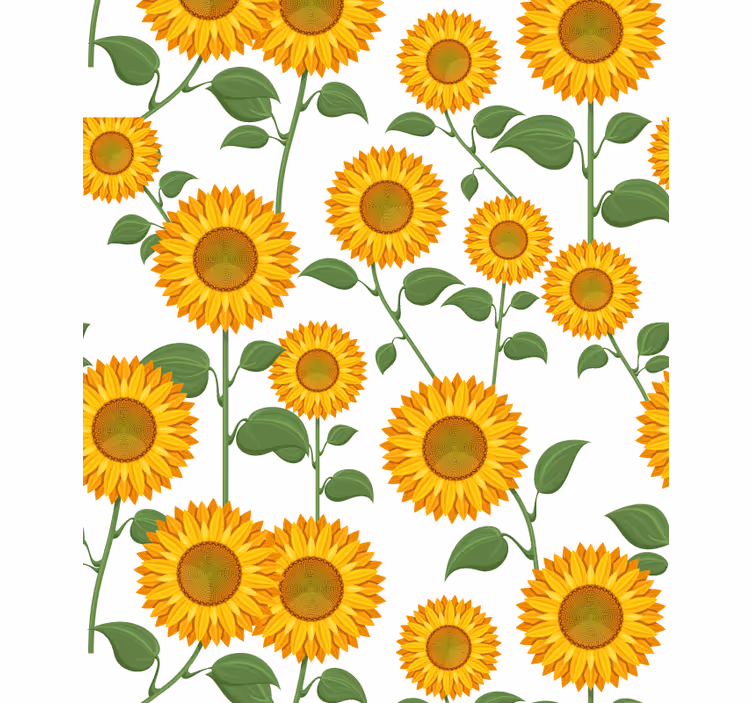 Solsikke botanisk motiv rullegardin blomster - Tenstickers
