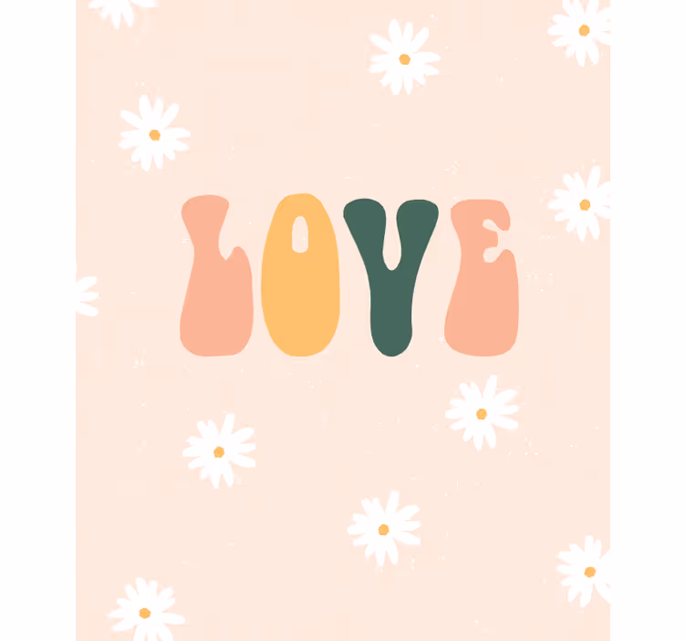 Elsker blomstermønster rullegardin sitat - Tenstickers