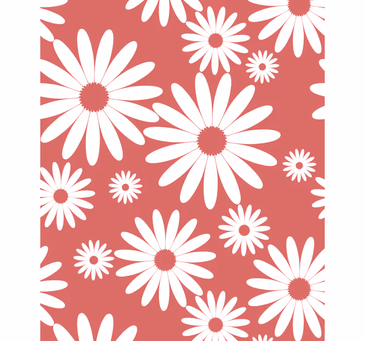 Rød tusenfryd blomster blomst rullegardin - Tenstickers