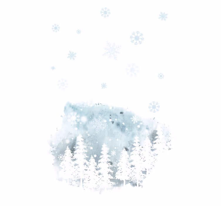 Vinter nåletre kunstverk stue rullegardin - Tenstickers