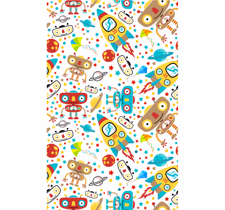 Rakettroboteventyr rullegardin barn - Tenstickers