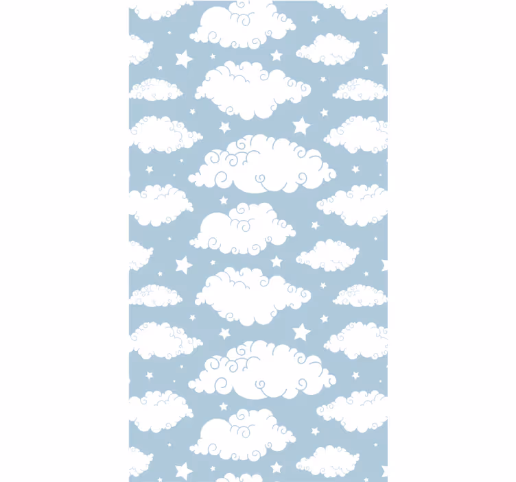 Rullegardin skyer fluffy hvite skyer - Tenstickers