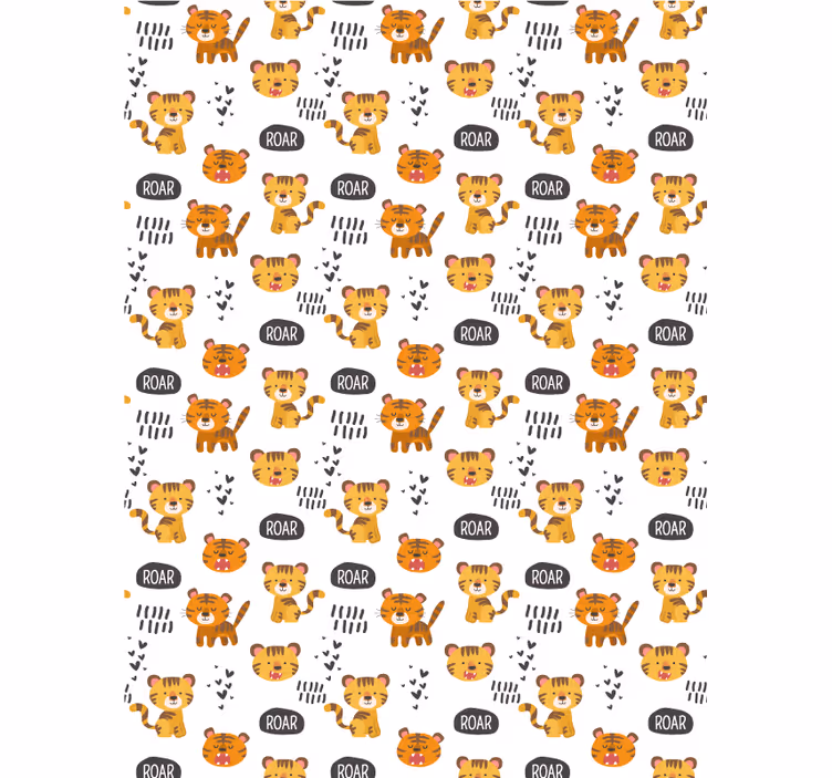 Tigre gjentatt mønster barneRullegardin - Tenstickers
