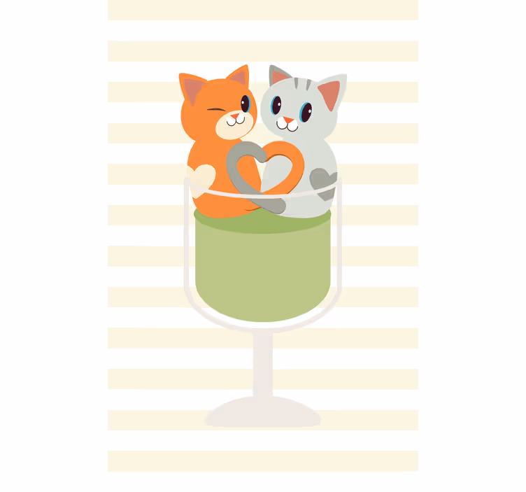 Nydelige katter som drikker en cocktail barneRullegardin - Tenstickers