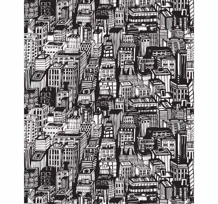 New york skyline reflektert rullegardin tegning - Tenstickers
