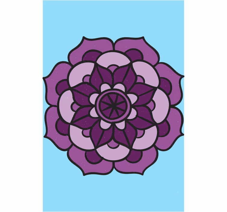 Intrikat lilla blomst rullegardin blomster - Tenstickers