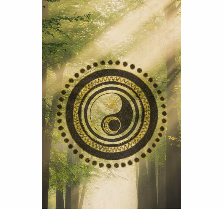 Yin yang sirkel rullegardin zen - Tenstickers
