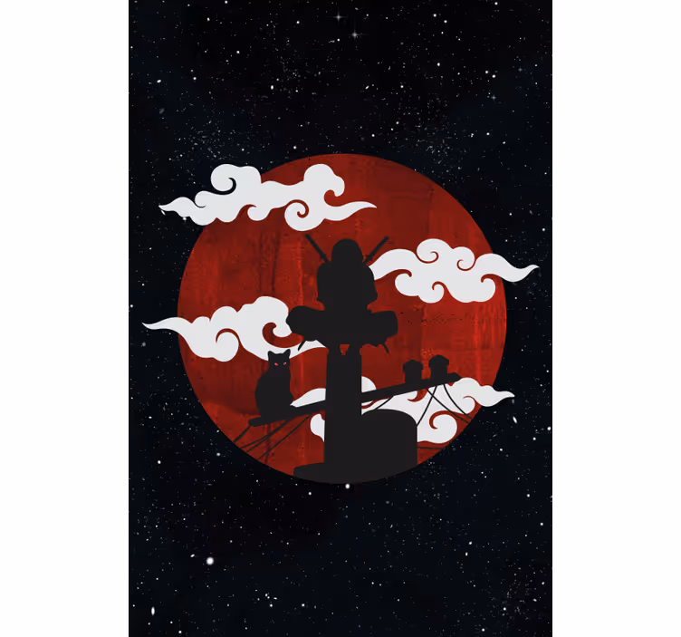 Samurai silhuett scene rullegardin originale - Tenstickers
