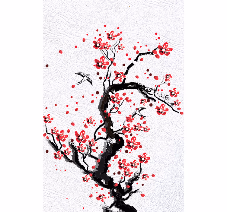 Japansk blekk kultur rullegardin originale - Tenstickers
