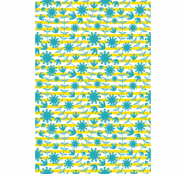 Lyst stripemønster rullegardin blomster - Tenstickers