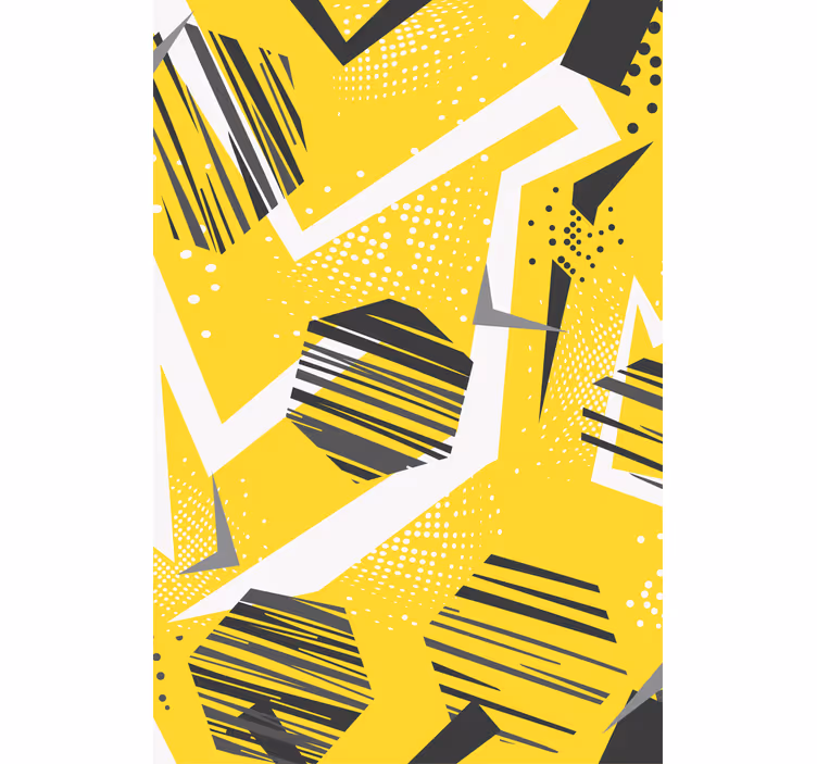Gul dynamisk geometri rullegardin moderne - Tenstickers