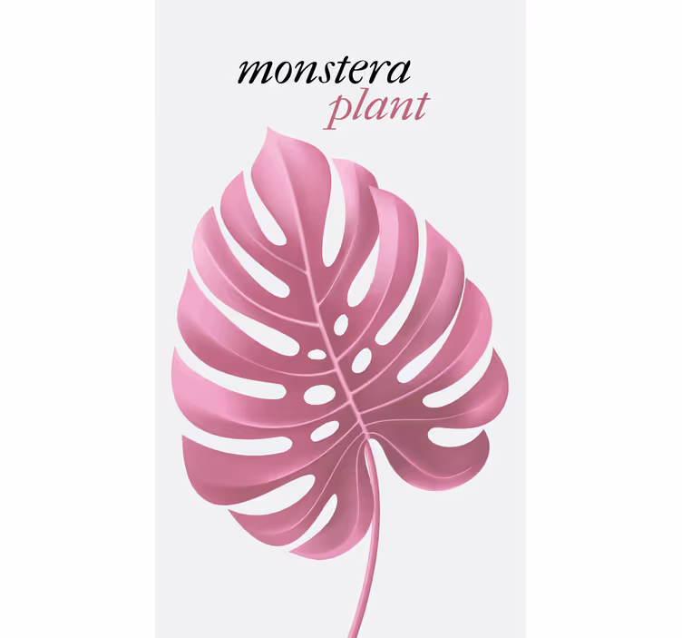 Rosa monstera-plante rullegardin blomster - Tenstickers