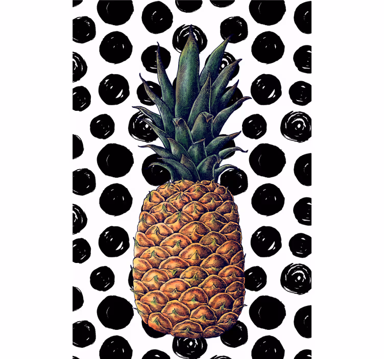 Ananas med prikker rullegardin frukt - Tenstickers