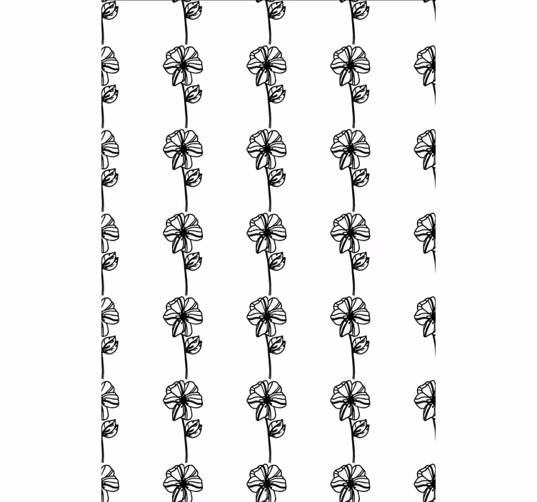 Rullegardin blomster svarte vertikale blomster - Tenstickers