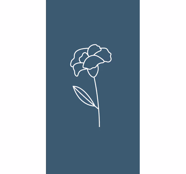 Rullegardin blomster enkel kontur - Tenstickers