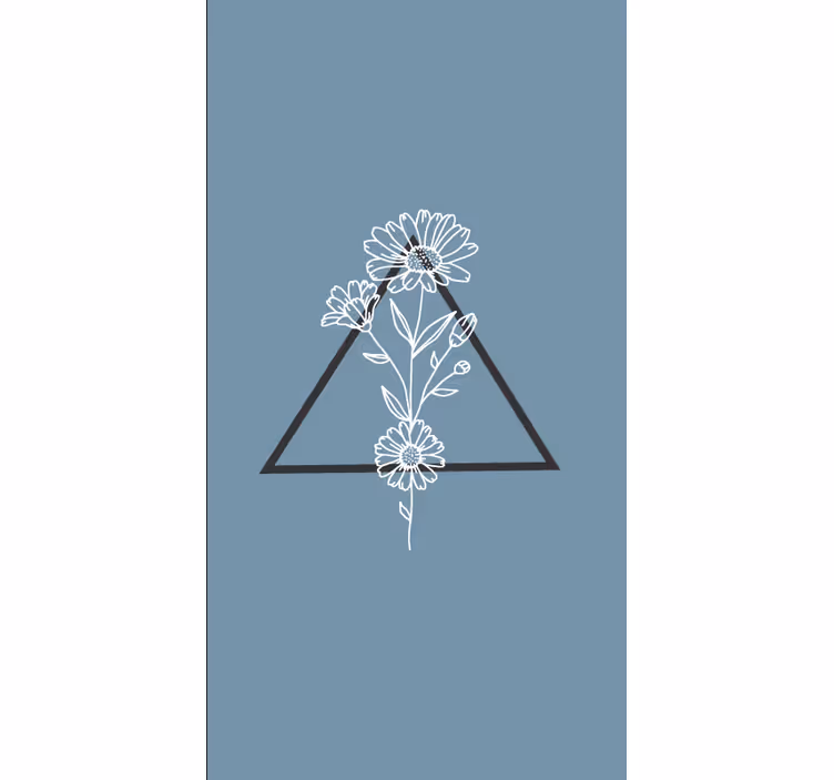 Elegant trekantmotiv rullegardin blomster - Tenstickers