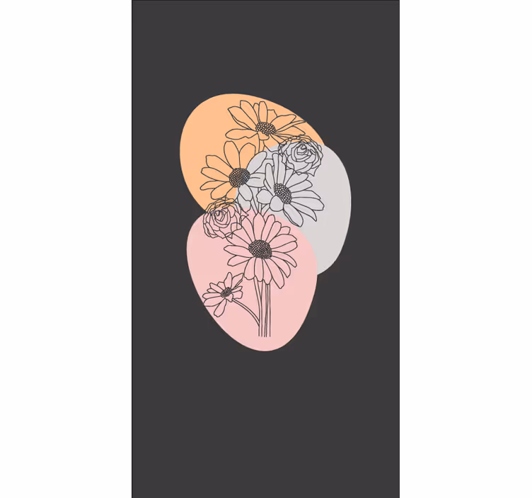 Abstrakte mønstre overlegg rullegardin blomster - Tenstickers