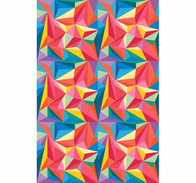 Flerfarget geometrisk bilde rullegardin tegning - Tenstickers