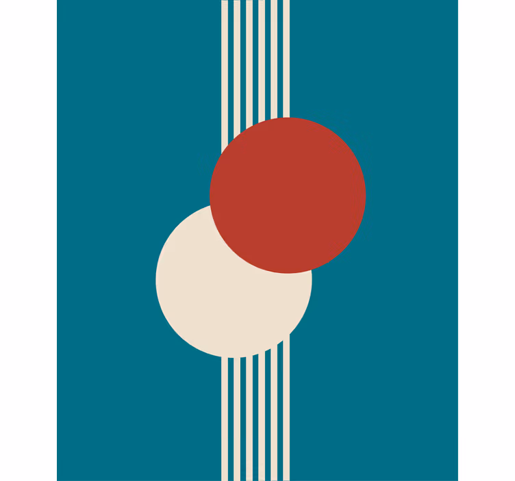 To sirkler abstrakt kunst rullegardin tegning - Tenstickers
