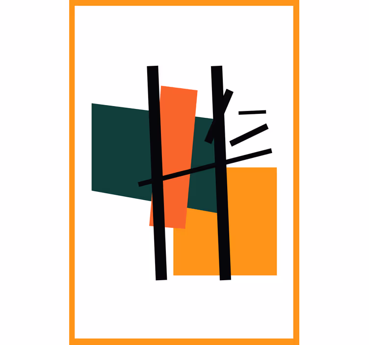 Firkanter og rektangler abstrakt kunst rullegardin tegning - Tenstickers