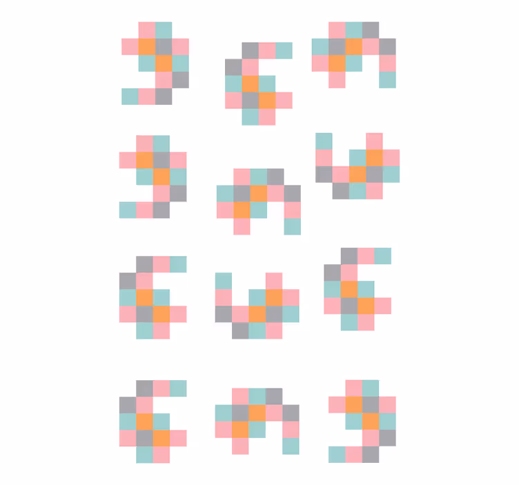 Pikselerte geometriske mønstre rullegardin originale - Tenstickers