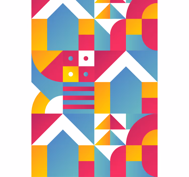 Geometriske urbane mønstre rullegardin moderne - Tenstickers