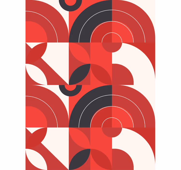 Rød geometrisk kunst rullegardin tegning - Tenstickers