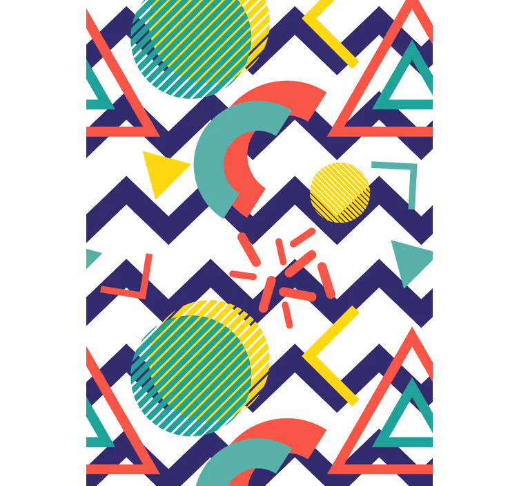 Sterke farger geometriske fototapeter rullegardin tegning - Tenstickers