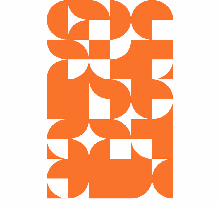 Geometriske oransje mønstre rullegardin moderne - Tenstickers